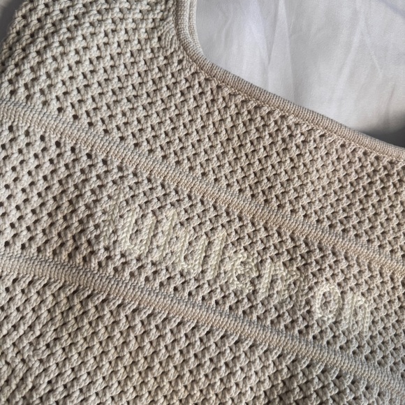 🤍 NWOT Lululemon Cotton Crochet Shoulder Bag 7L Light Ivory - Picture 7 of 11